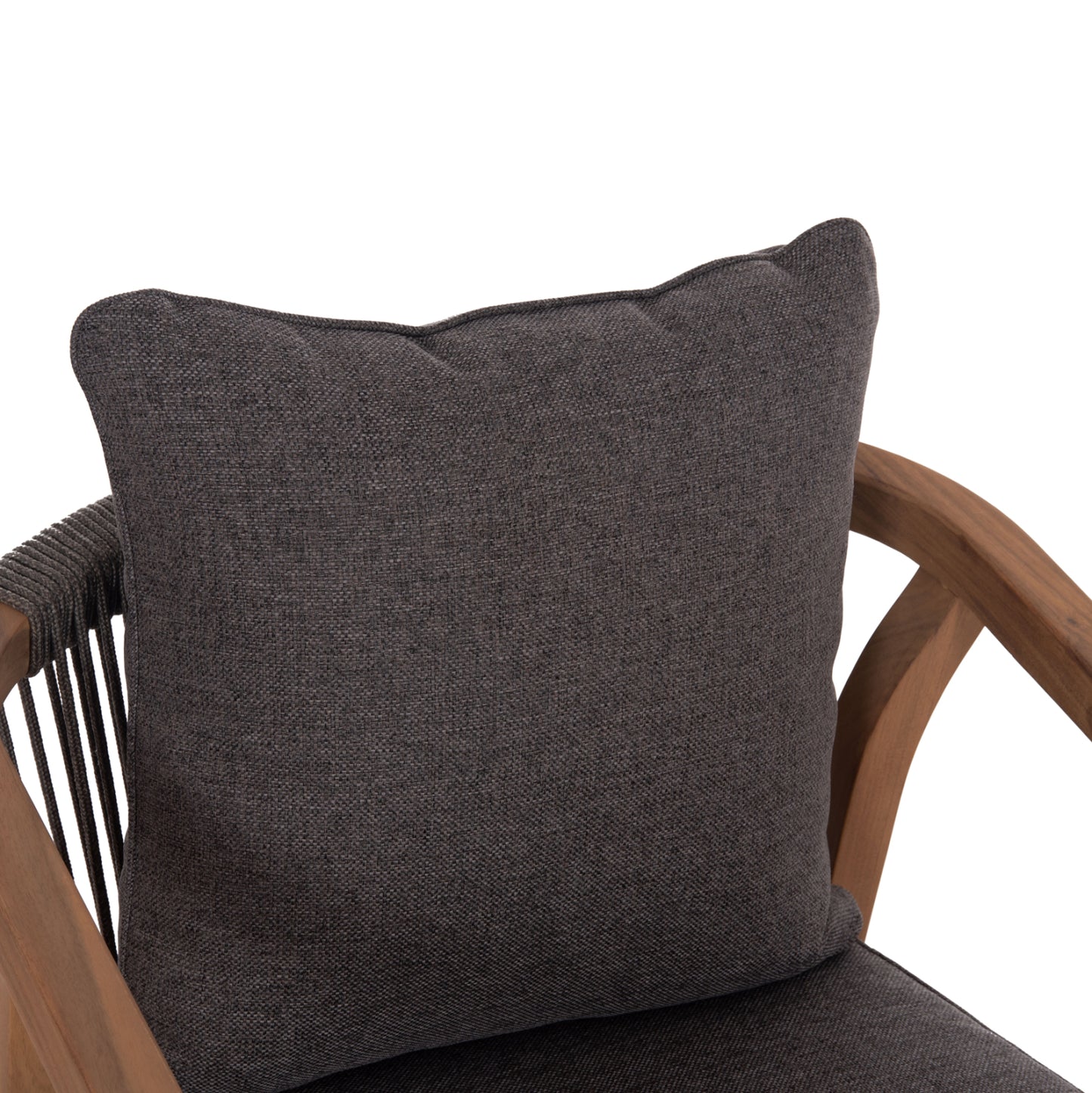 Outdoor Dining Set 7pcs Contrel Hm10899.02 Acacia Wood In Natural--cushions In Grey