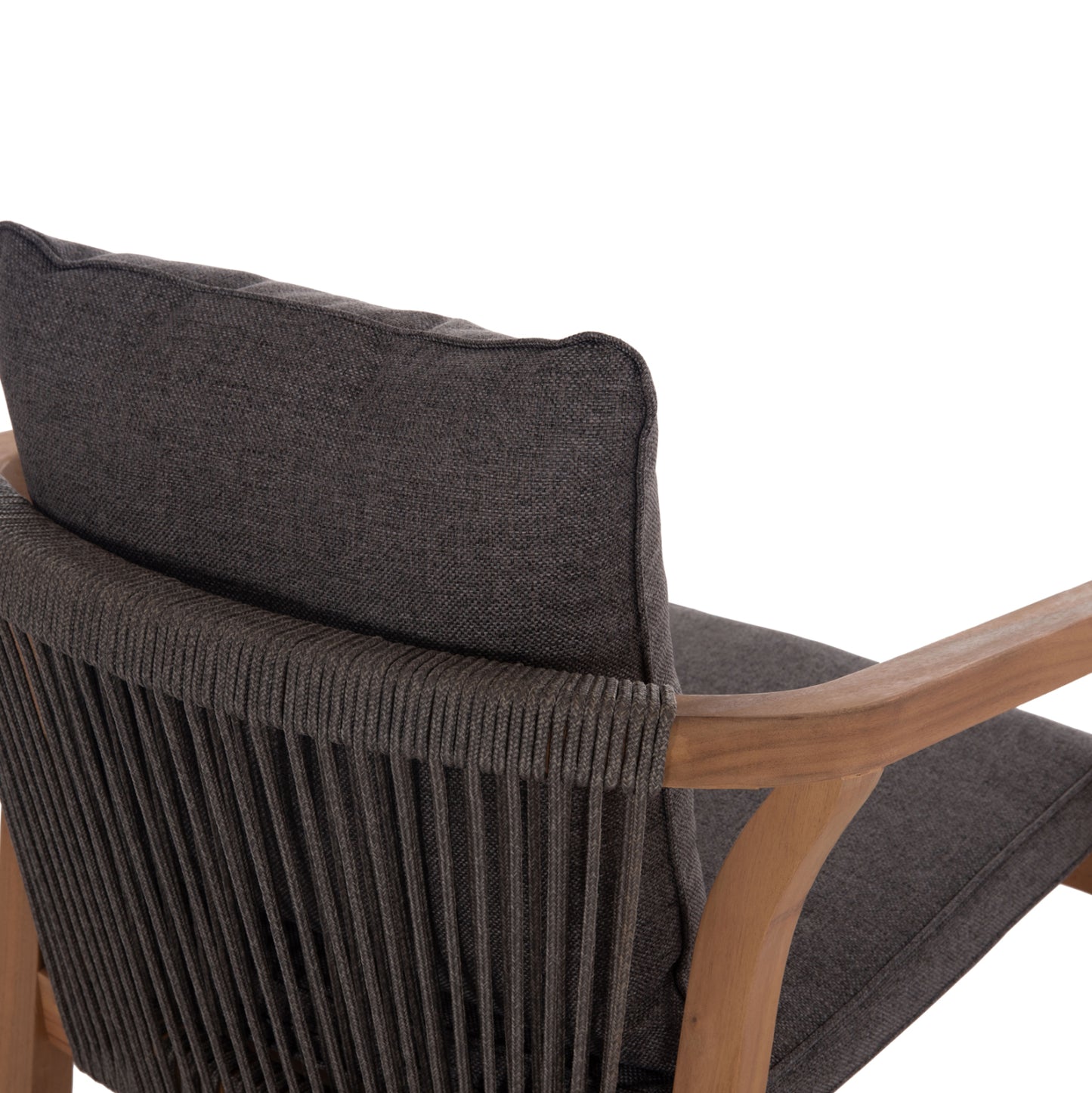 Outdoor Dining Set 7pcs Contrel Hm10899.02 Acacia Wood In Natural--cushions In Grey