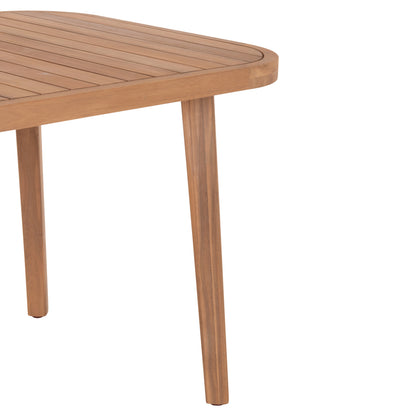 Outdoor Dining Set 7pcs Contrel Hm10899.02 Acacia Wood In Natural--cushions In Grey