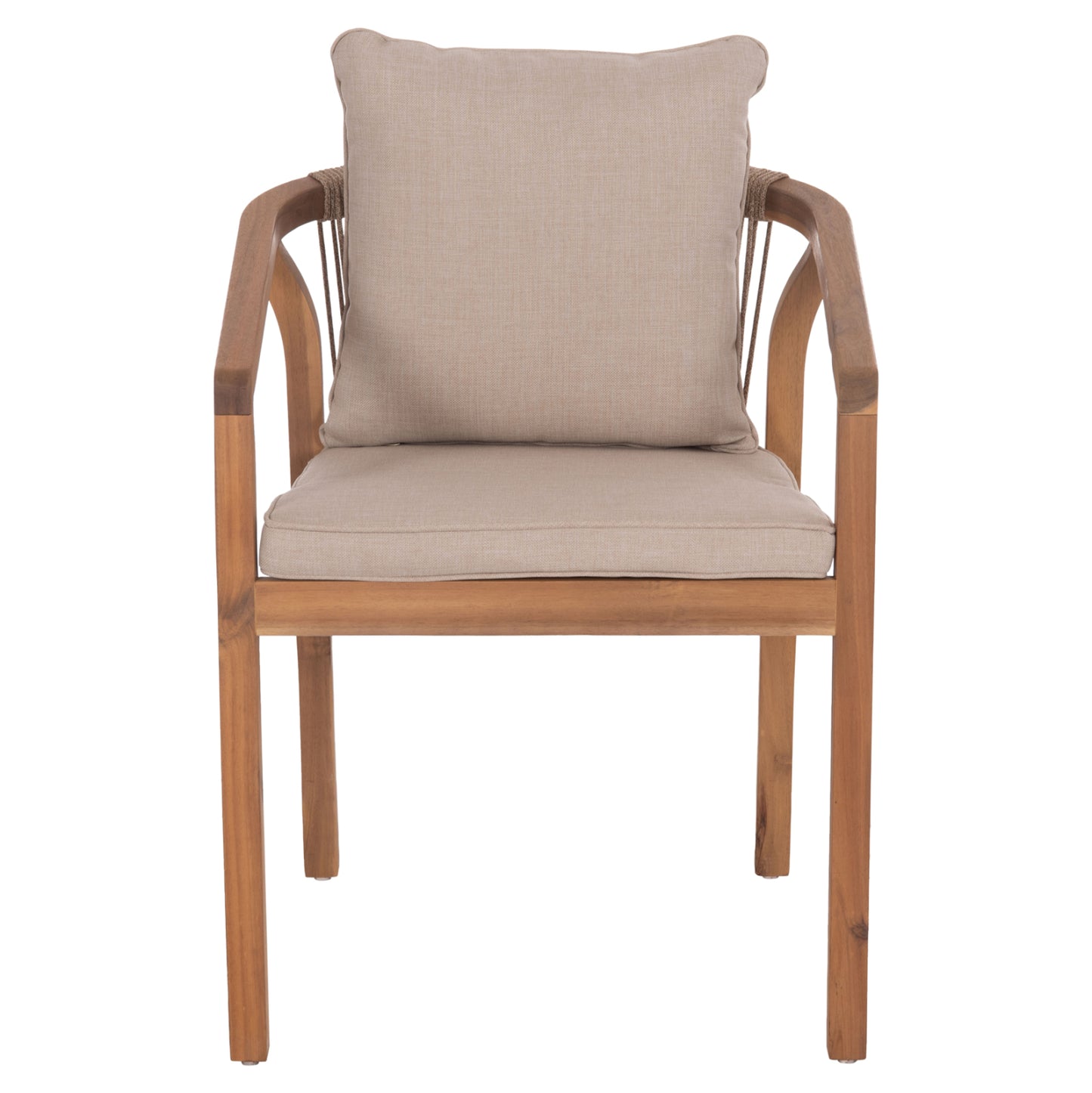 Outdoor Dining Set 7pcs Contrel Hm10901.01 Acacia Wood In Natural--cushions In Beige