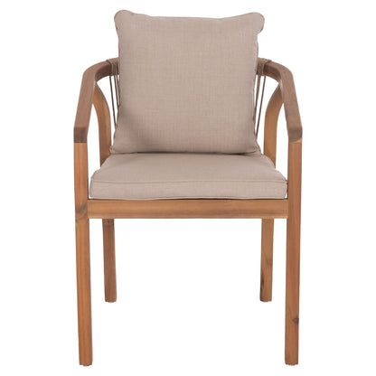 Outdoor Dining Set 7pcs Contrel Hm10901.01 Acacia Wood In Natural--cushions In Beige