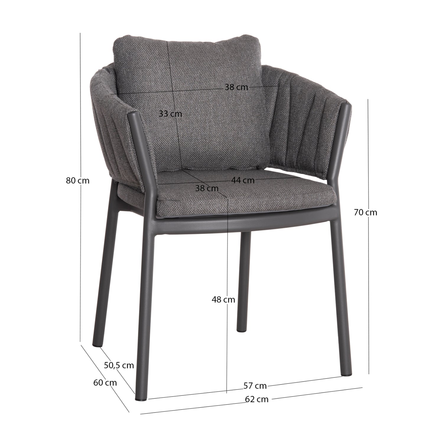 Outdoor Dining Set 7pcs Shanks Hm10909.01 Aluminum & Olefin Cushion Covers---grey