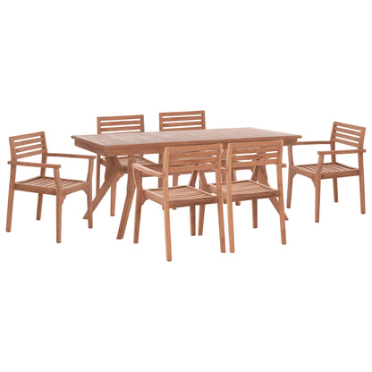 Outdoor Dining Set 7pcs Wonder Hm10925 Teak Wood In Natural Color