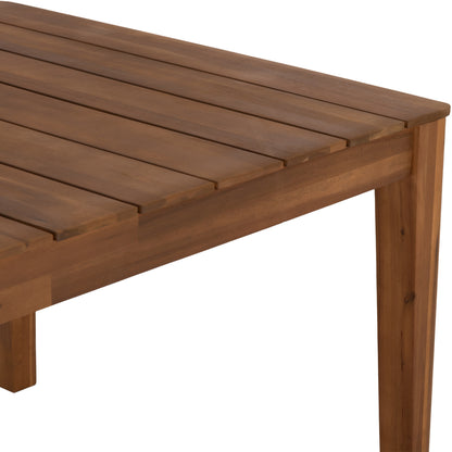 Outdoor Dining Set 7pcs Nole Hm10989 Acacia Wood In Natural-cushions In Beige