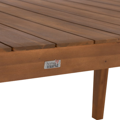 Outdoor Dining Set 7pcs Nole Hm10989 Acacia Wood In Natural-cushions In Beige
