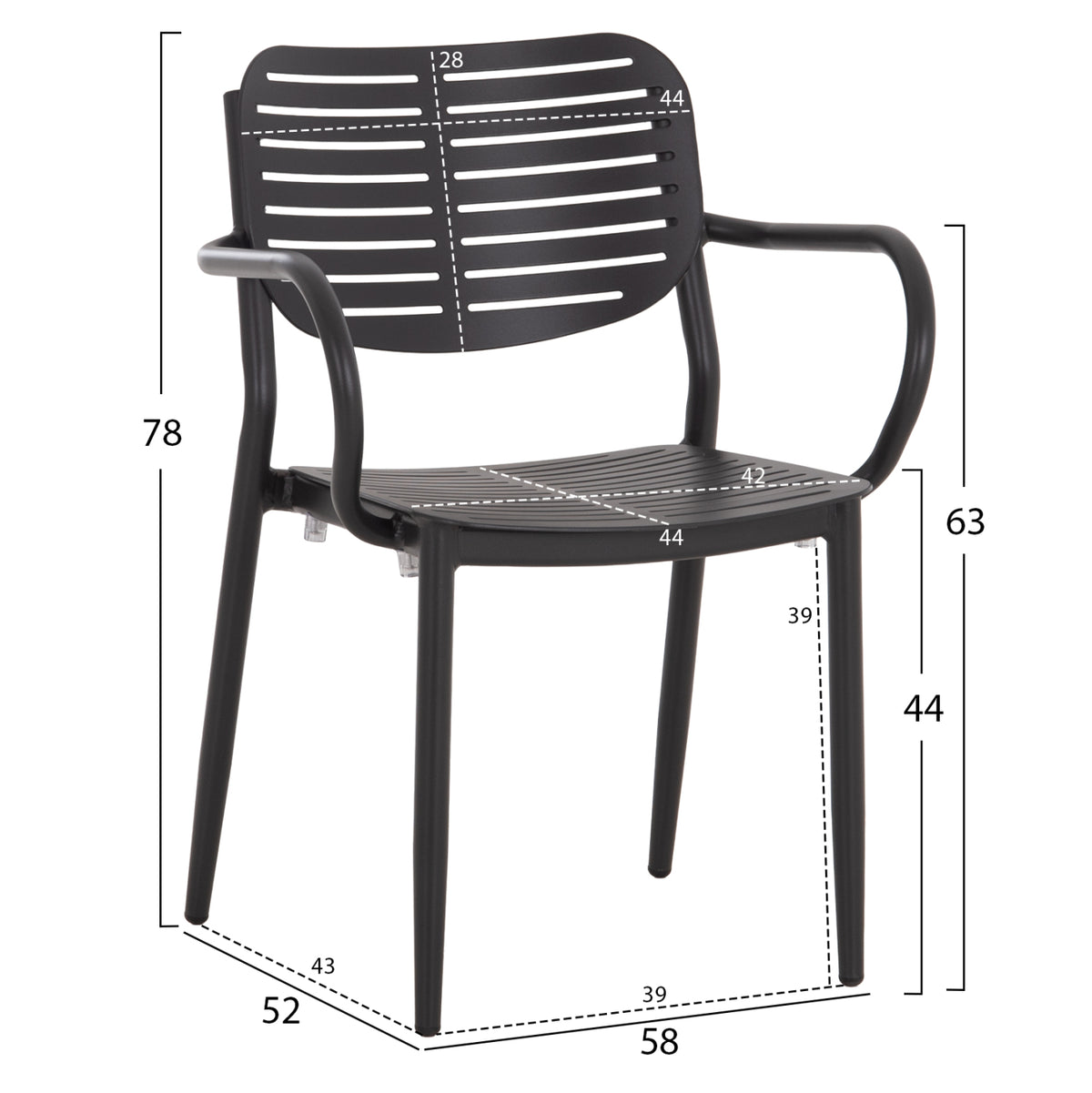 Outdoor Dining Set 7pcs Hilliard Hm10999.03 Anthracite Aluminum-polywood