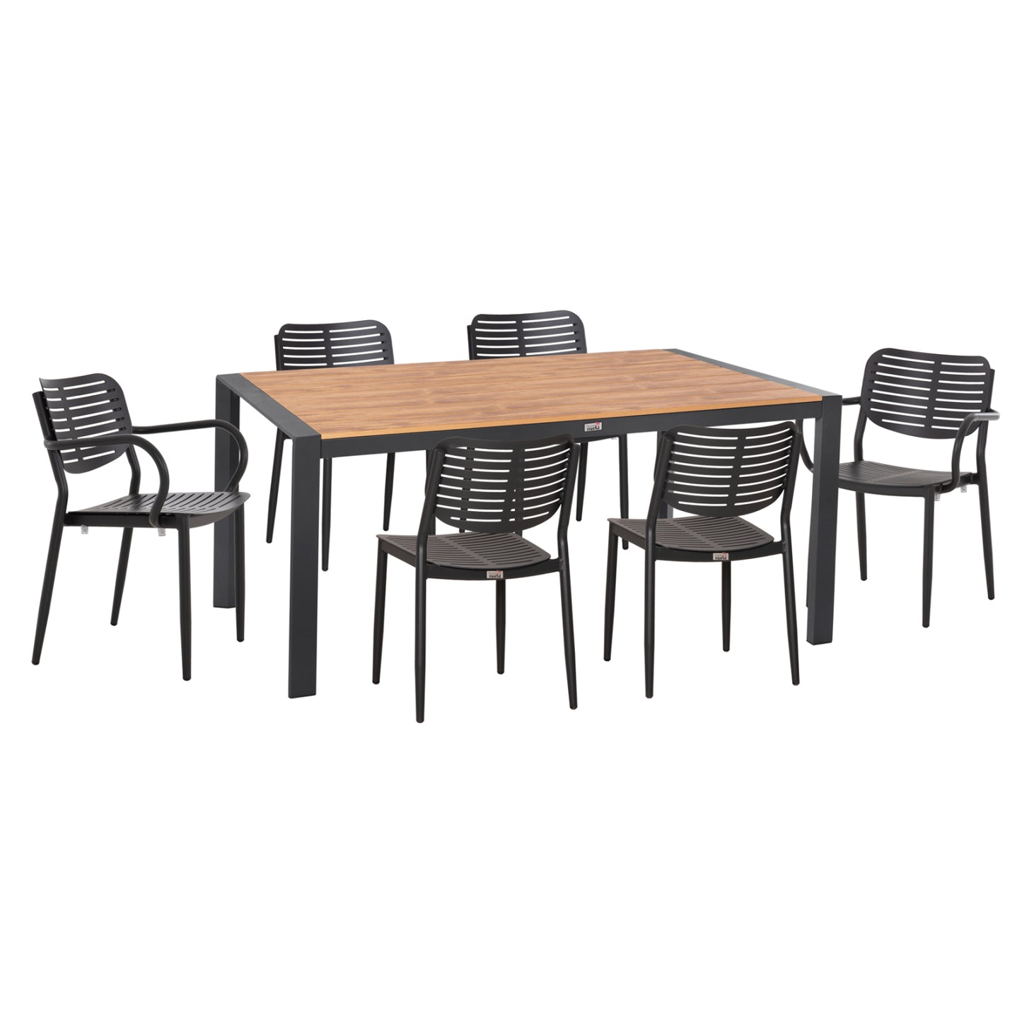 Outdoor Dining Set 7pcs Hilliard Hm10999.03 Anthracite Aluminum-polywood