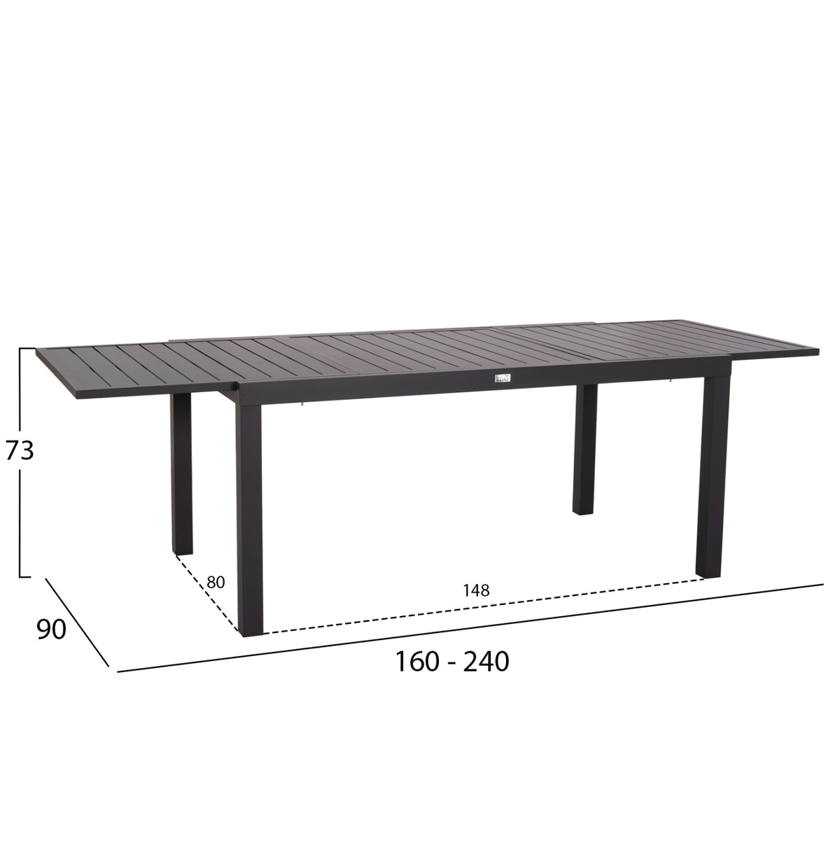 Outdoor Dining Set 7pcs Krum Hm21151 Dark Grey Aluminum-p.e.twisted Rattan