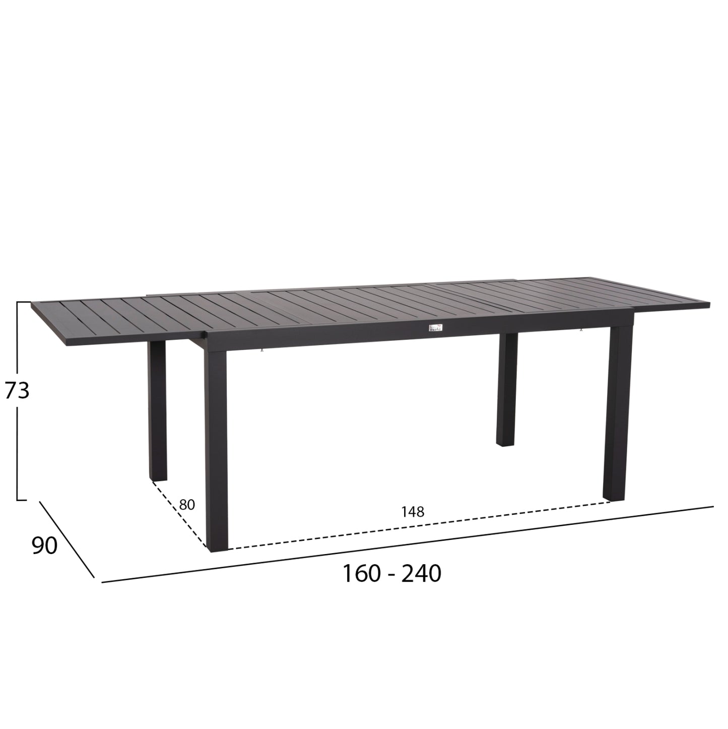 Outdoor Dining Set 7pcs Krum Hm21150 Dark Grey Aluminum-p.e.twisted Rattan