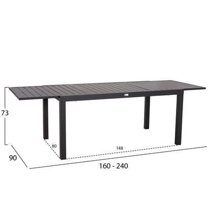 Outdoor Dining Set 7pcs Krum Hm21156 Dark Grey Aluminum & P.e.rope