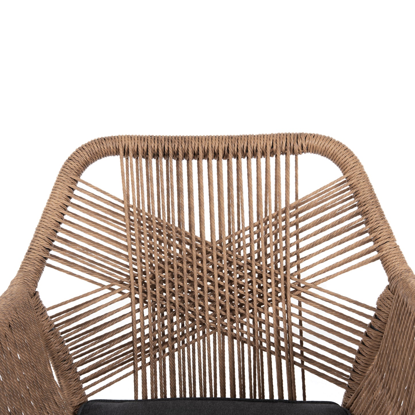 Outdoor Dining Set 7pcs Krum Hm21151 Dark Grey Aluminum-p.e.twisted Rattan