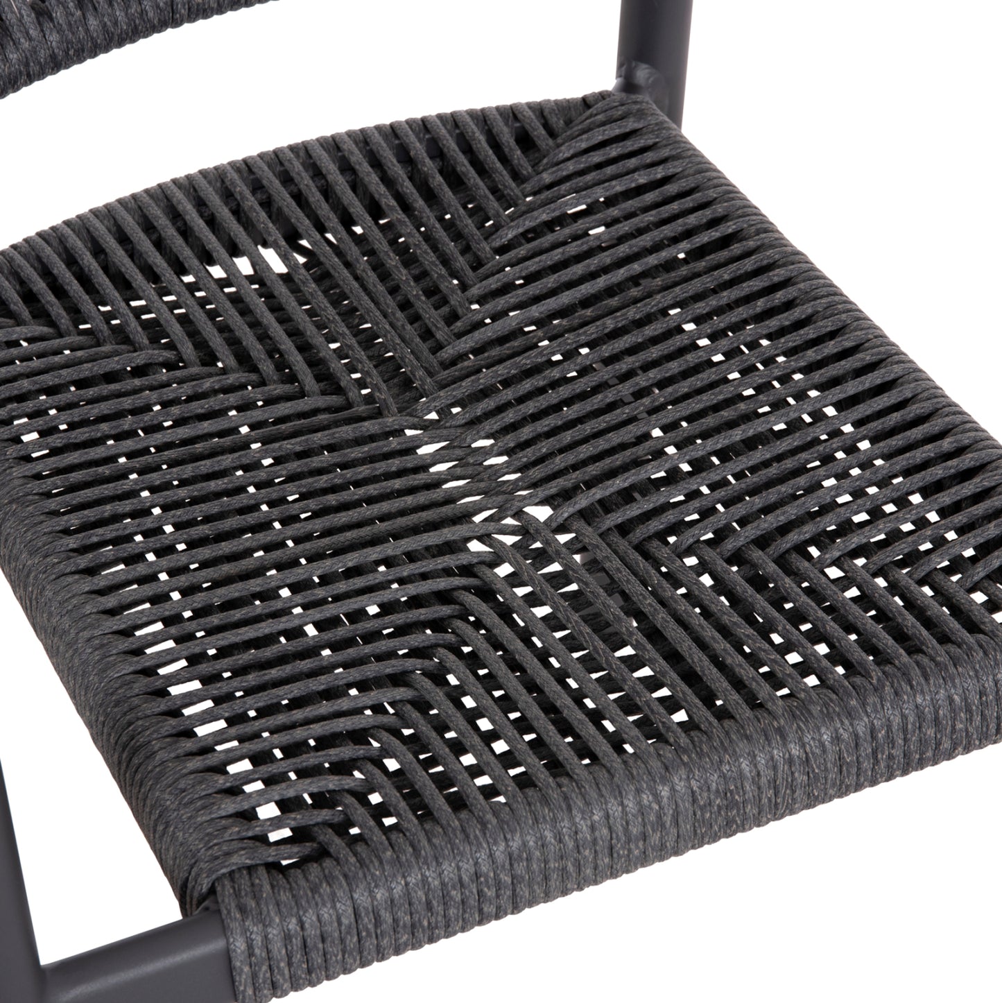 Outdoor Dining Set 7pcs Krum Hm21153 Dark Grey Aluminum-p.e.twisted Rattan