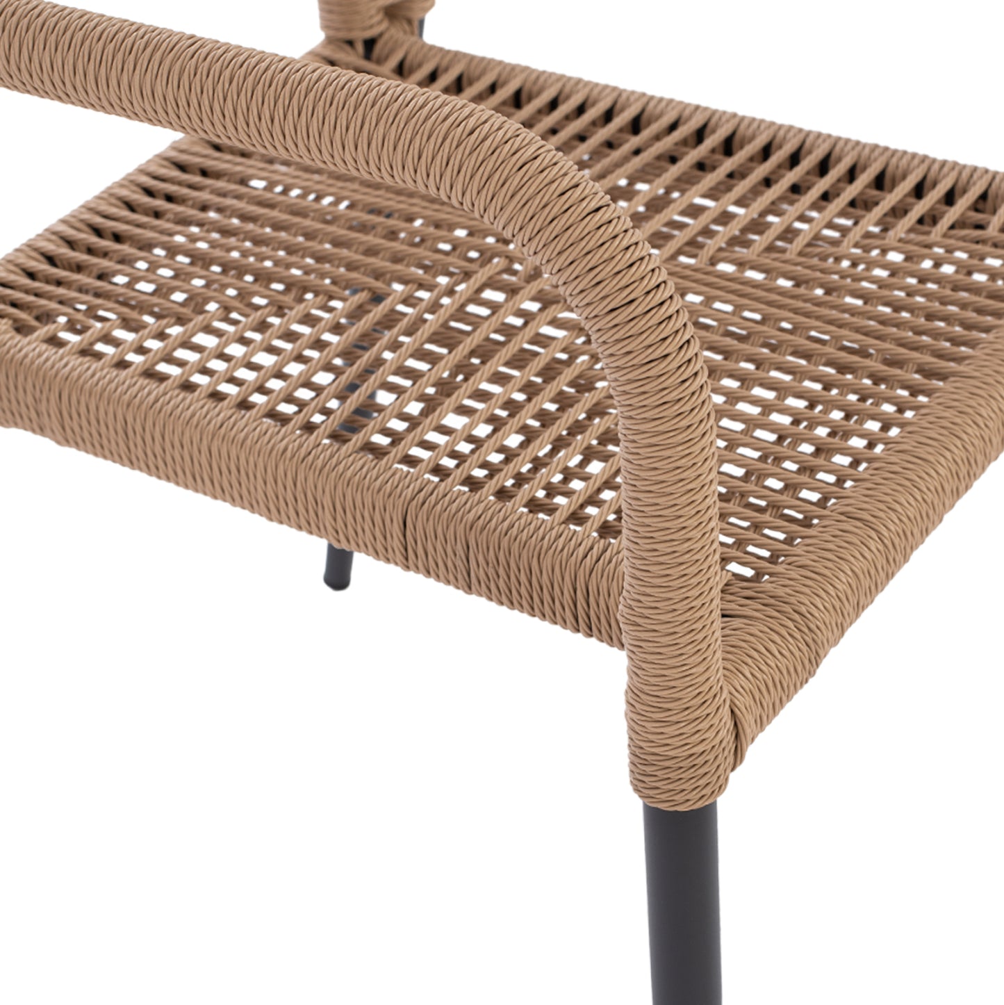 Outdoor Dining Set 7pcs Krum Hm21150 Dark Grey Aluminum-p.e.twisted Rattan