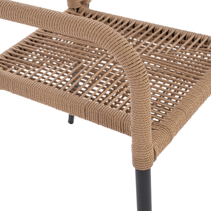 Outdoor Dining Set 7pcs Krum Hm21150 Dark Grey Aluminum-p.e.twisted Rattan