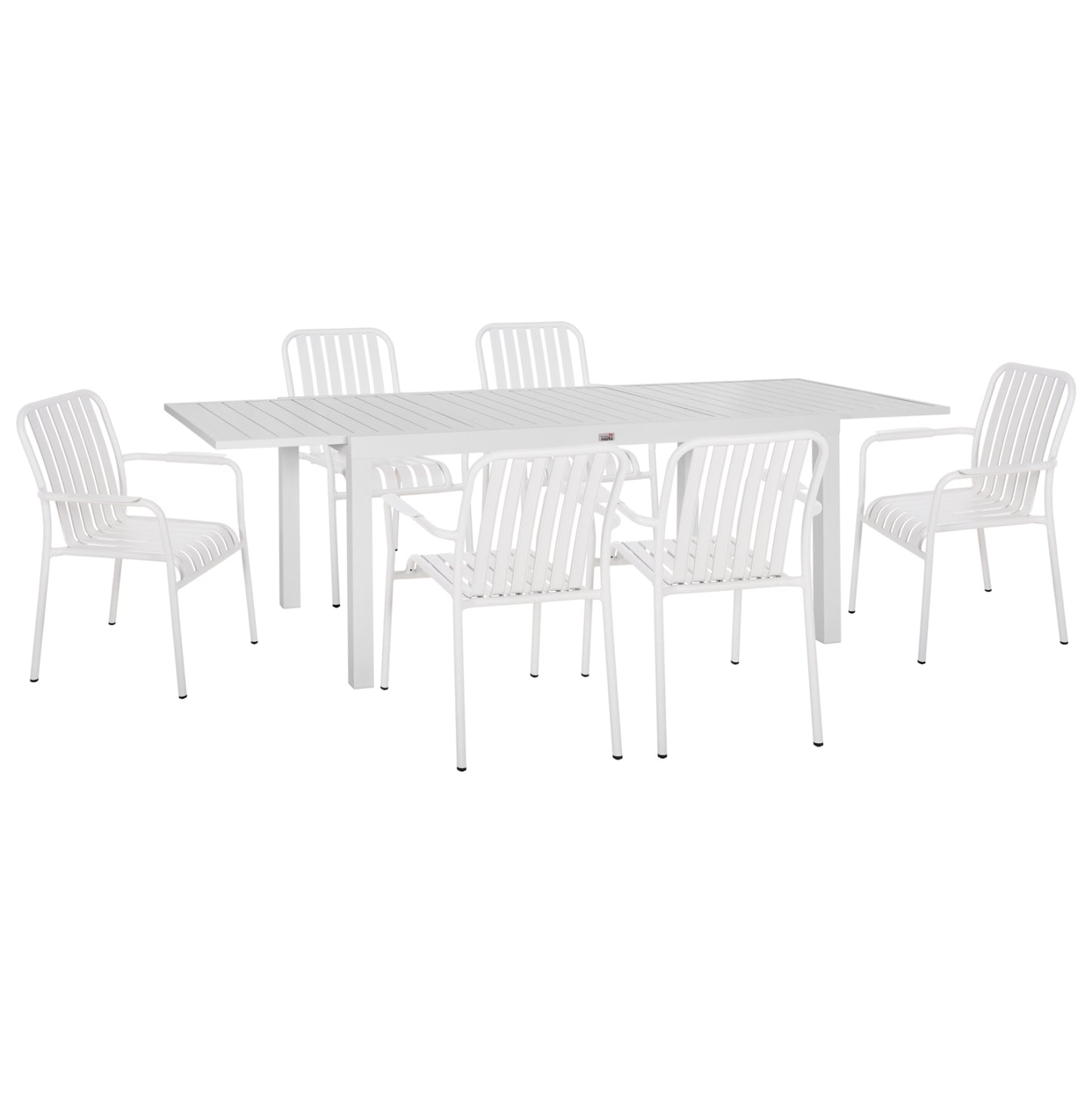 Outdoor Dining Set 7pcs Krum Hm21146 White Aluminum