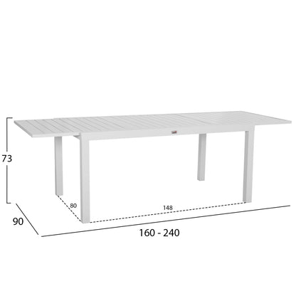 Outdoor Dining Set 7pcs Krum Hm21149 White Aluminum--p.e. Rattan