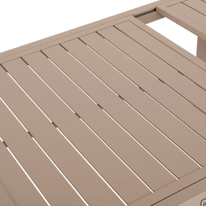 Outdoor Dining Set 7pcs Krum Hm21158 Aluminum In Champagne Color