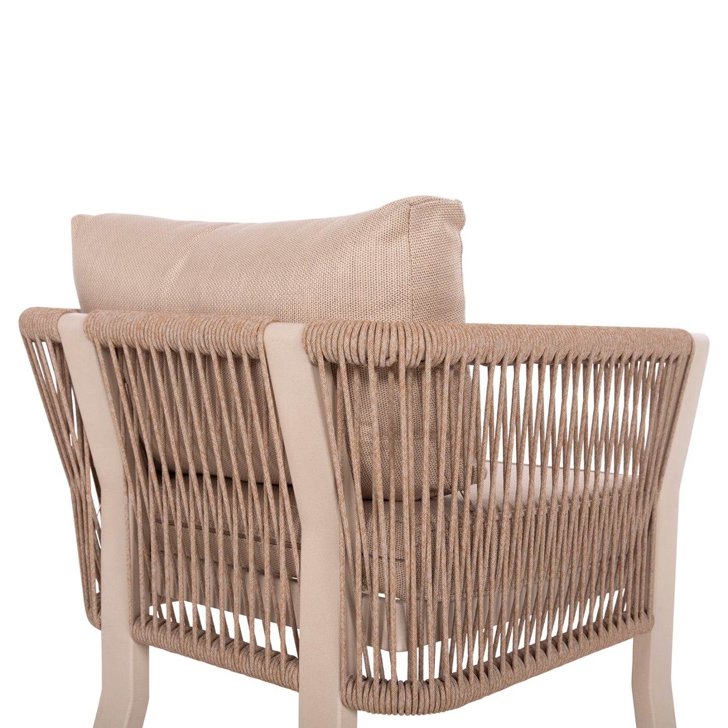 Outdoor Dining Set 7pcs Drimm Hm6119.01 Aluminum In Beige-hpl Grey Marble-capuccino Cushions And Rope
