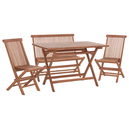 Outdoor Dining Set 4pcs Foldable Eris Hm10920 Teak Wood In Natural