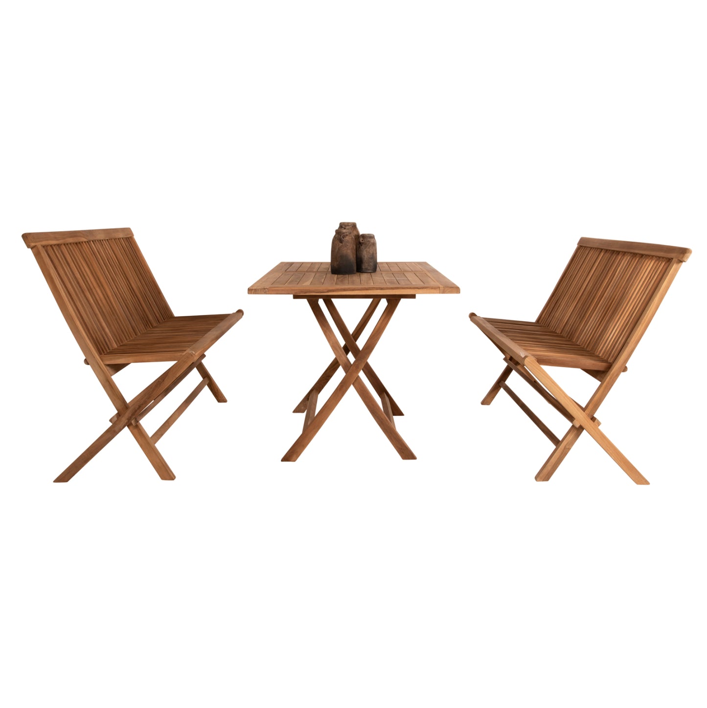 Outdoor Dining Set 3pcs Kendall Hm11952 Solid Teak Wood In Natural Color