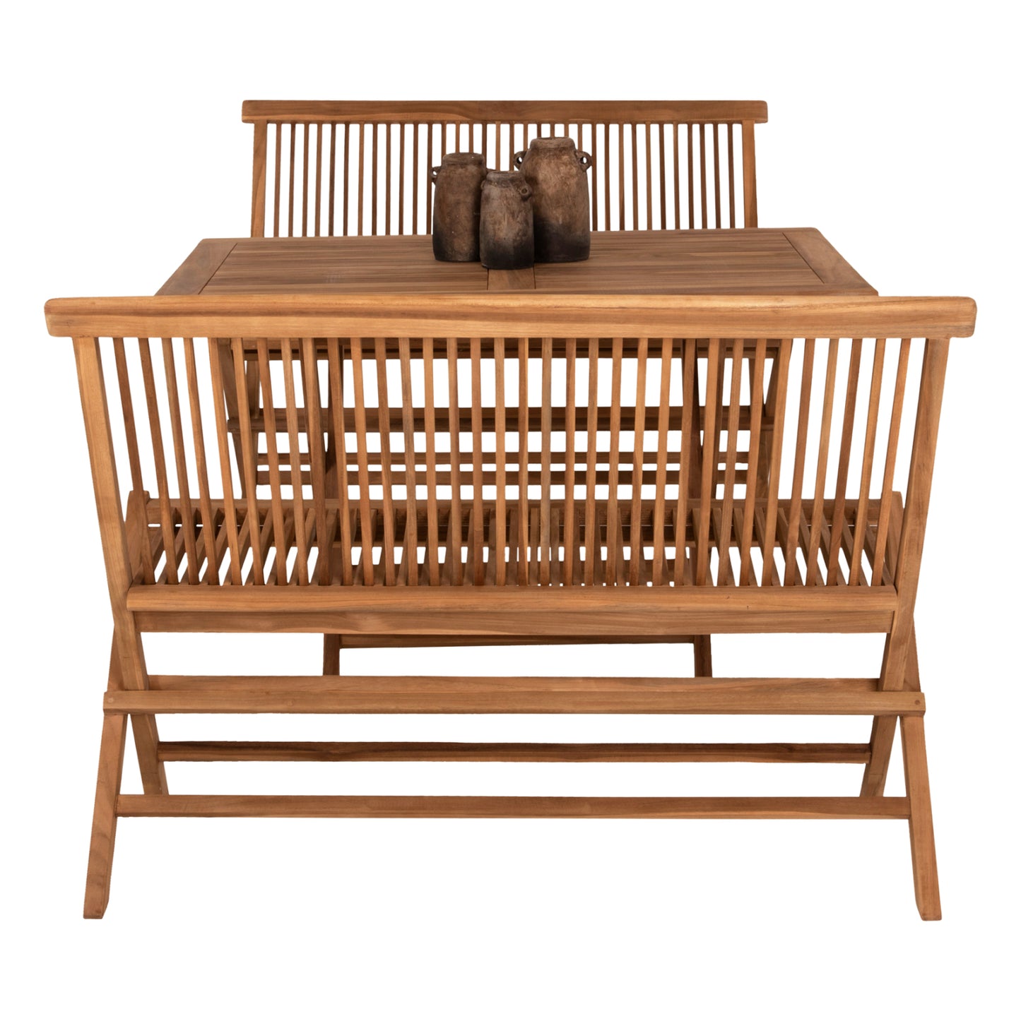 Outdoor Dining Set 3pcs Kendall Hm11952 Solid Teak Wood In Natural Color