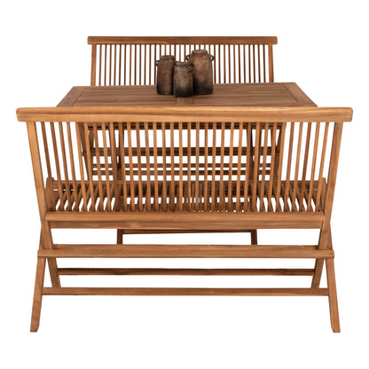 Outdoor Dining Set 3pcs Kendall Hm11952 Solid Teak Wood In Natural Color