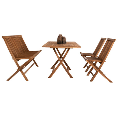 Outdoor Dining Set 4pcs Kendall Hm11953 Solid Teak Wood In Natural Color