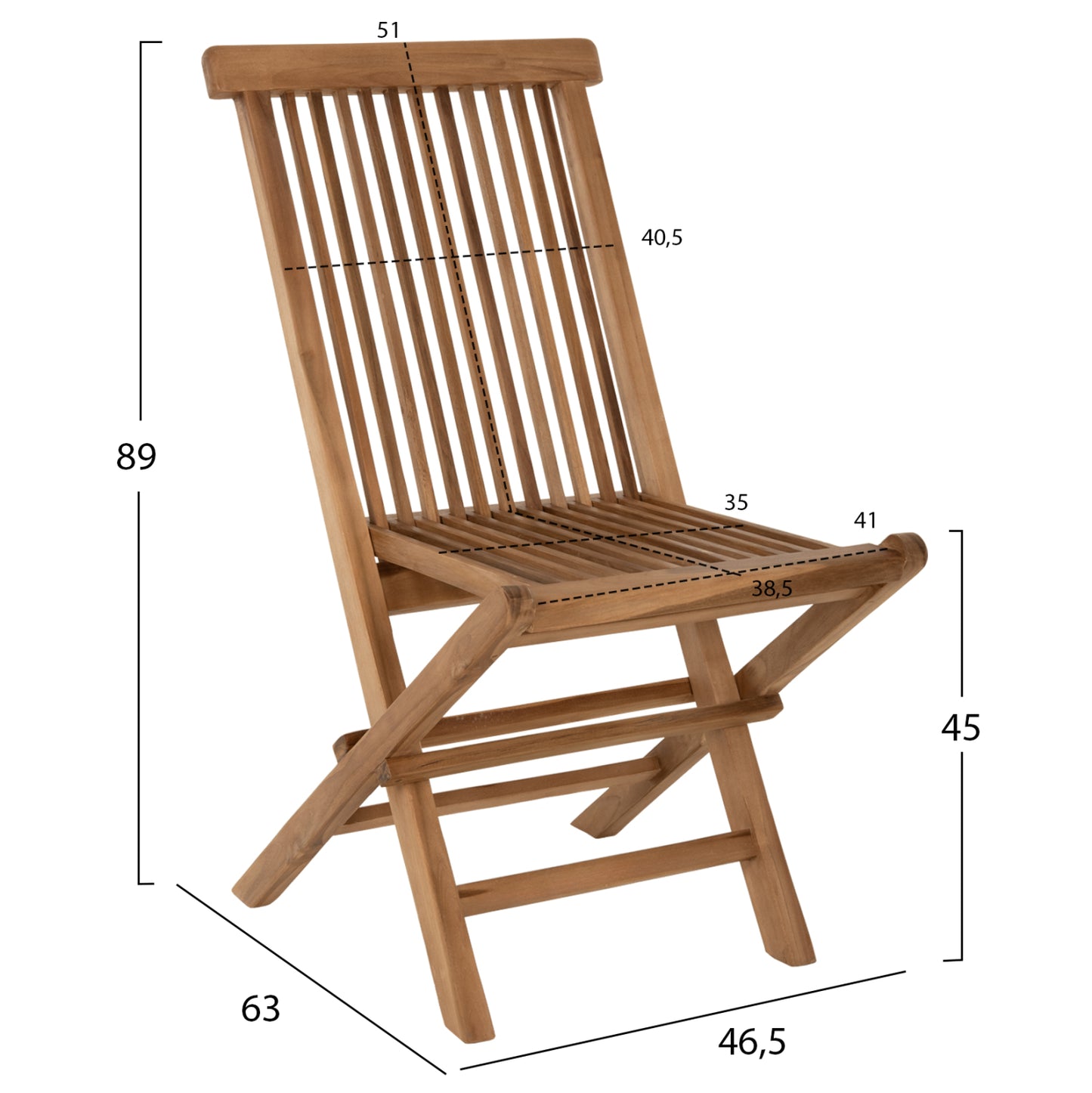 Outdoor Dining Set 3pcs Foldable Kendall ΗΜ11951 Solid Teak Wood In Natural Color