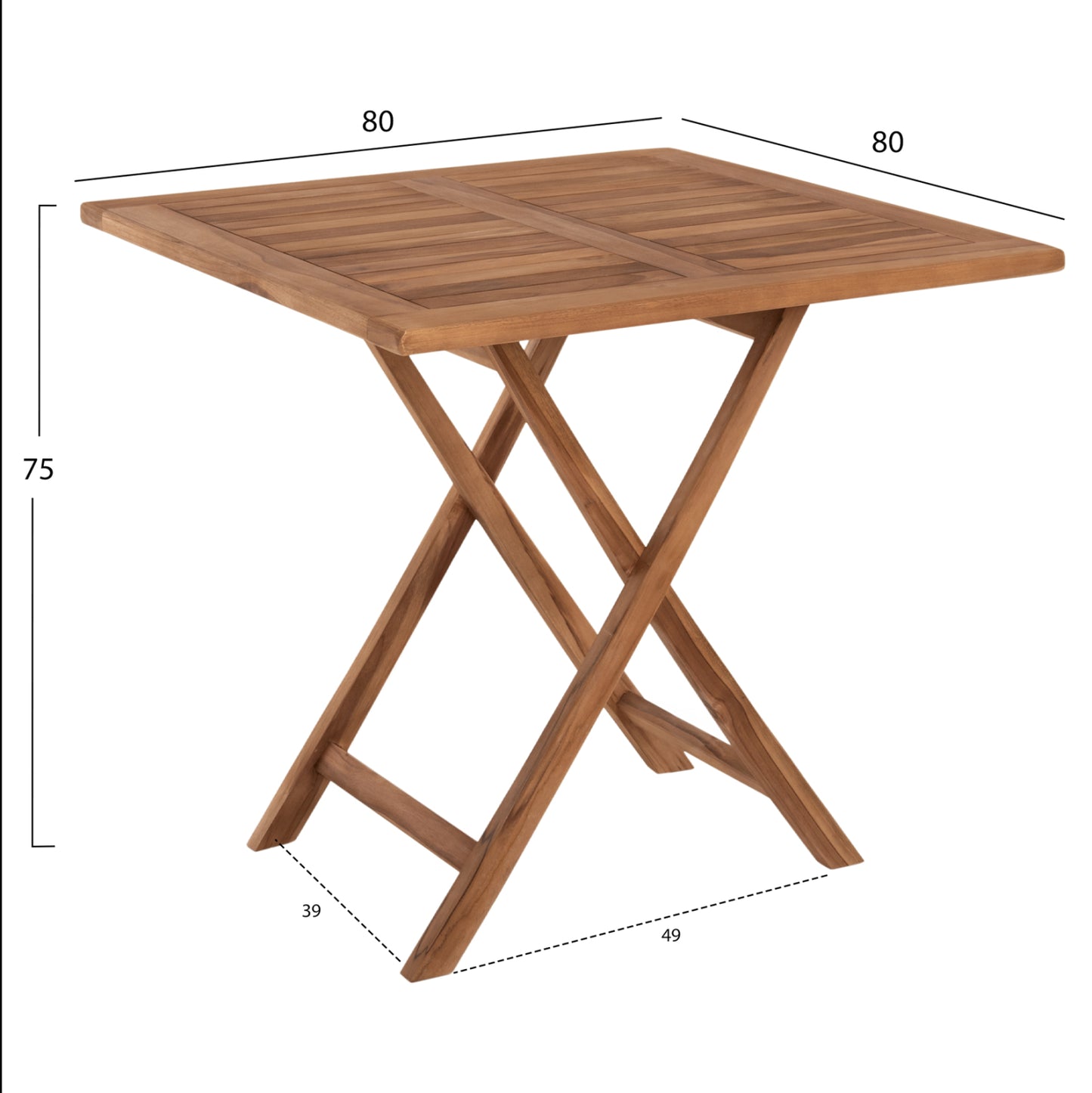 Outdoor Dining Set 3pcs Foldable Kendall ΗΜ11951 Solid Teak Wood In Natural Color