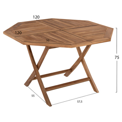Outdoor Dining Set 5pcs Foldable Kendall Hm11950 Solid Teak Wood In Natural Color