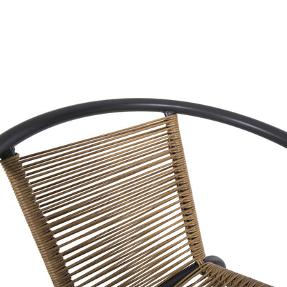 Outdoor 3pcs Dining Set Figo Hm10878.02 Metal In Grey--p.e.rattan In Natural