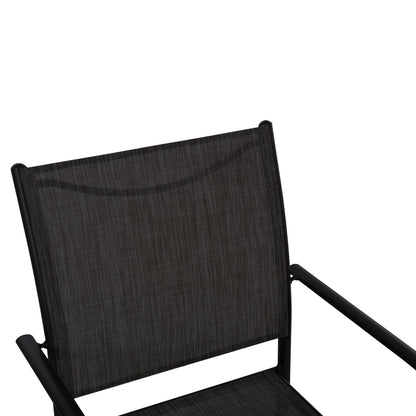 Outdoor Dining Set 5pcs Redan Hm10890.01 Metal-textilene In Black & Dark Grey