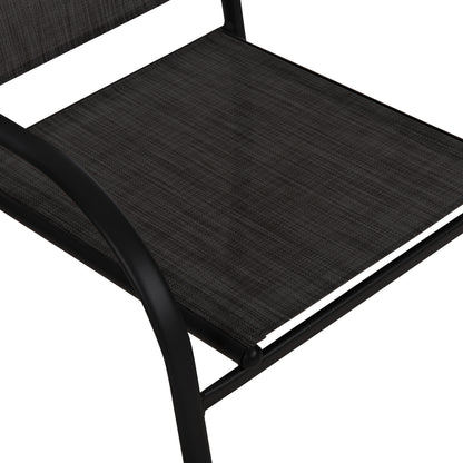 Outdoor Dining Set 5pcs Redan Hm10890.01 Metal-textilene In Black & Dark Grey