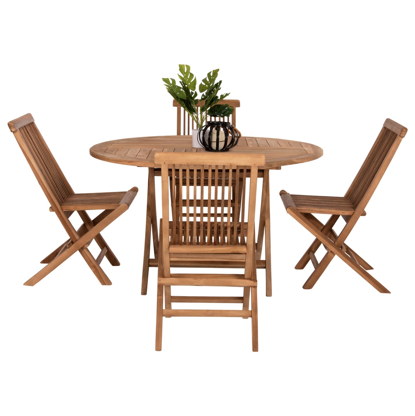 Outdoor Dining Set 5pcs Kendall Hm11956 Solid Teak Wood In Natural Color