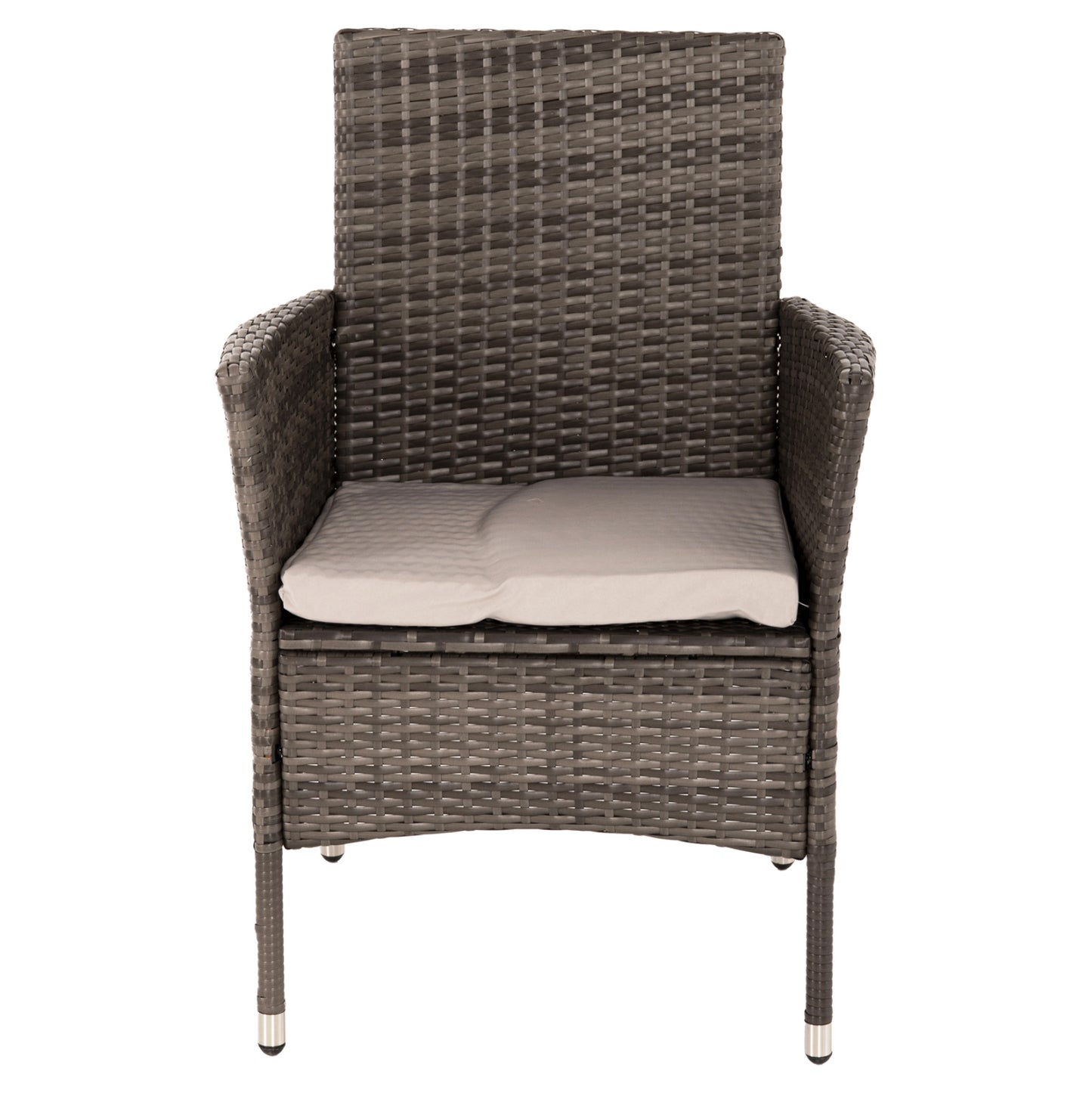 Outdoor Dining Set 5pcs Hm5965 Brown Rattan-metal Frame-glass Tabletop