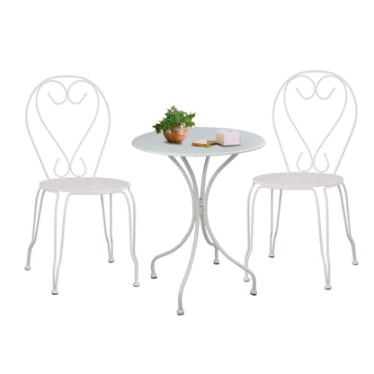 Outdoor Dining Set 3pcs Hm11875 Metallic White