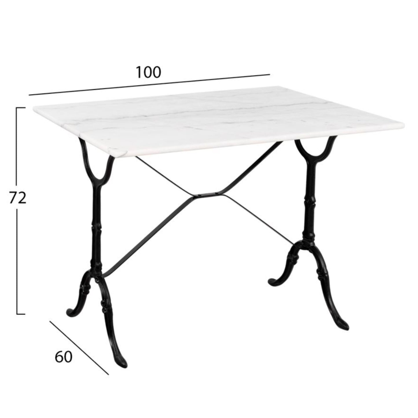 Outdoor Dining Set 5pcs Hm11874 Metal-cast Iron-white Marble
