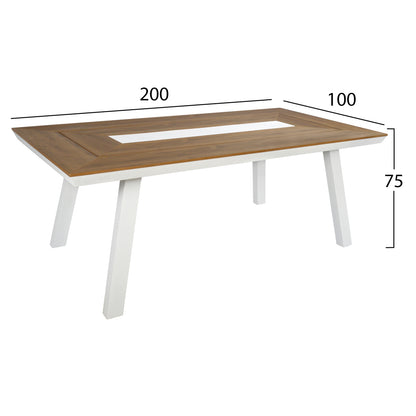 Outdoor Dining Set Taber Hm10738.01 Table & 6 Dining Chairs-aluminum & Polywood--white