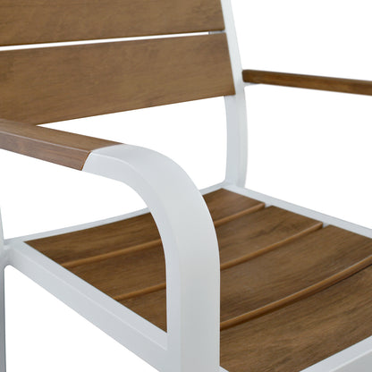 Outdoor Dining Set Taber Hm10738.01 Table & 6 Dining Chairs-aluminum & Polywood--white