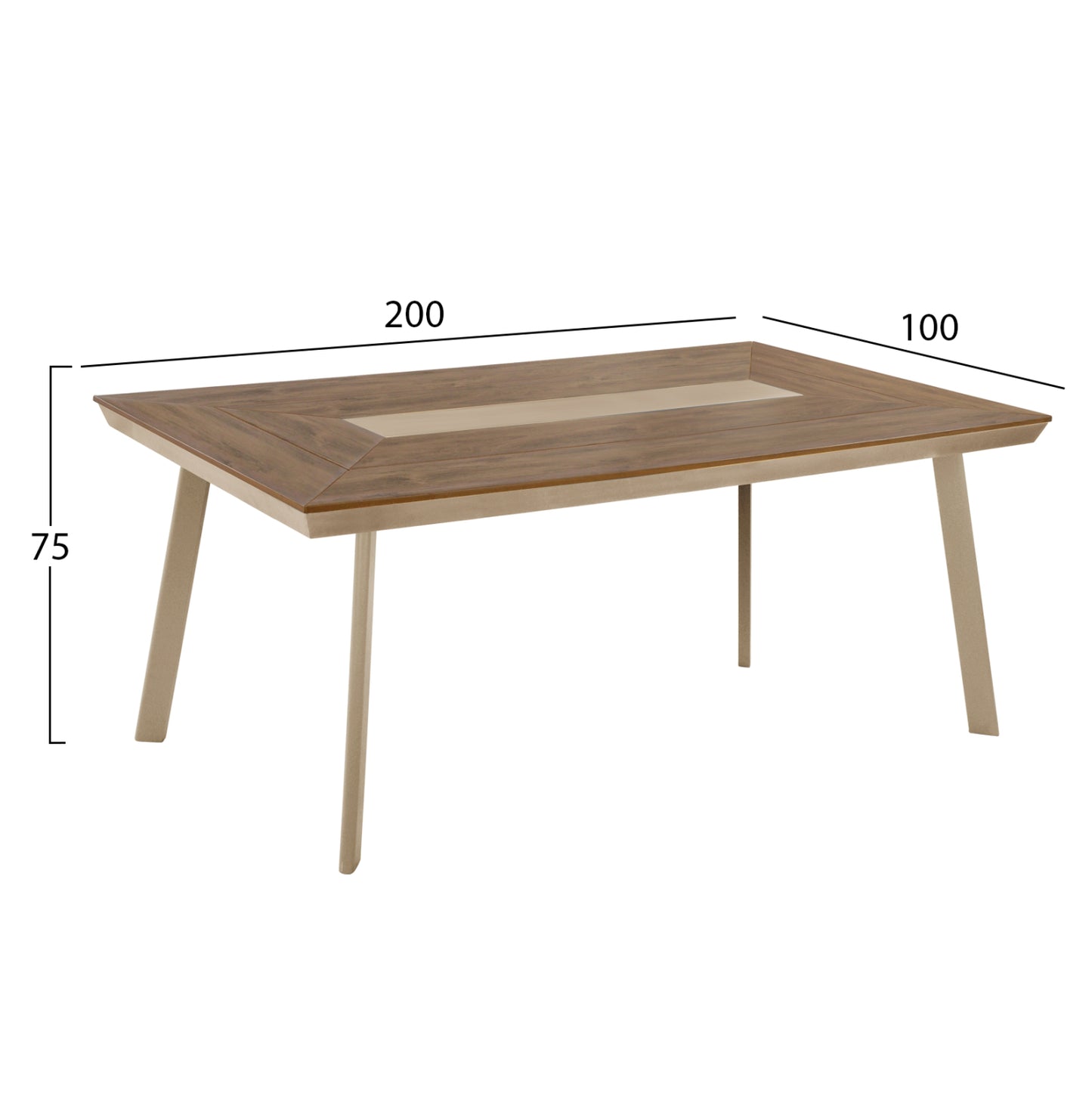 Outdoor Dining Set Taber Hm10738.04 Table & 6 Dining Chairs-aluminum & Polywood--champagne Color