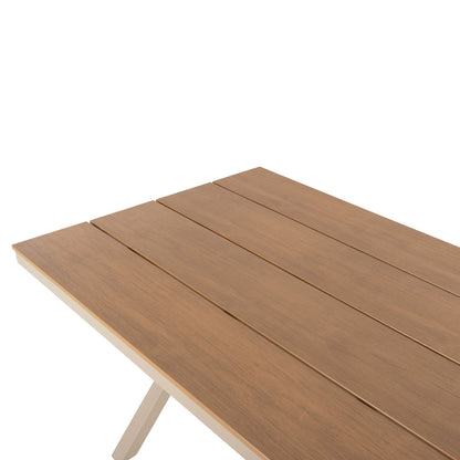 Outdoor Dining Set Saga Hm21196 Table & 4 Dining Chairs-aluminum & Polywood--champagne Color