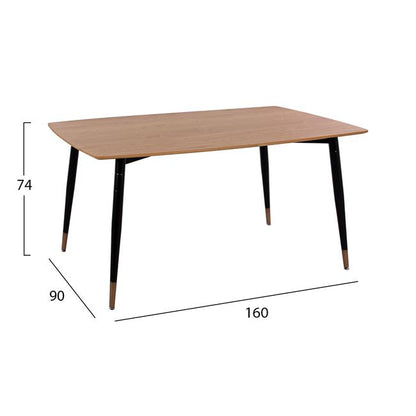 Set Dining Table Hm11180 5pieces With Natural Desktop & Chairs In Blue Velvet