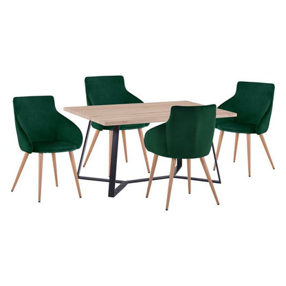 Set Dining Table Hm11182 5pieces Table Aldwin Mdf & Chairs Ivy Cypress Velvet