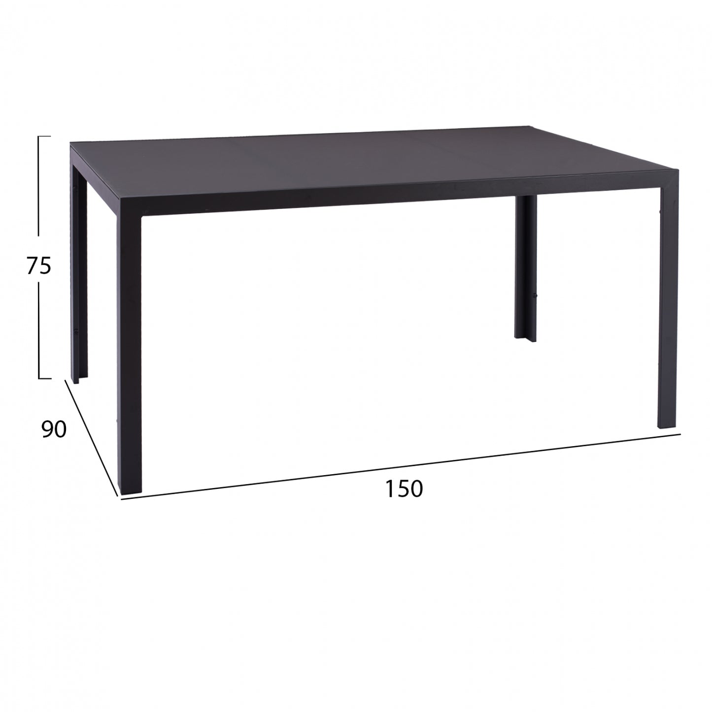 Dining Set 7 Pcs Gray Table 150x90 And Foldable Armchair Hm11531.01