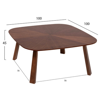 Set 2pcs Dining Table & Coffee Table Riner Hm21342 Mdf With Walnut Wood Veneer