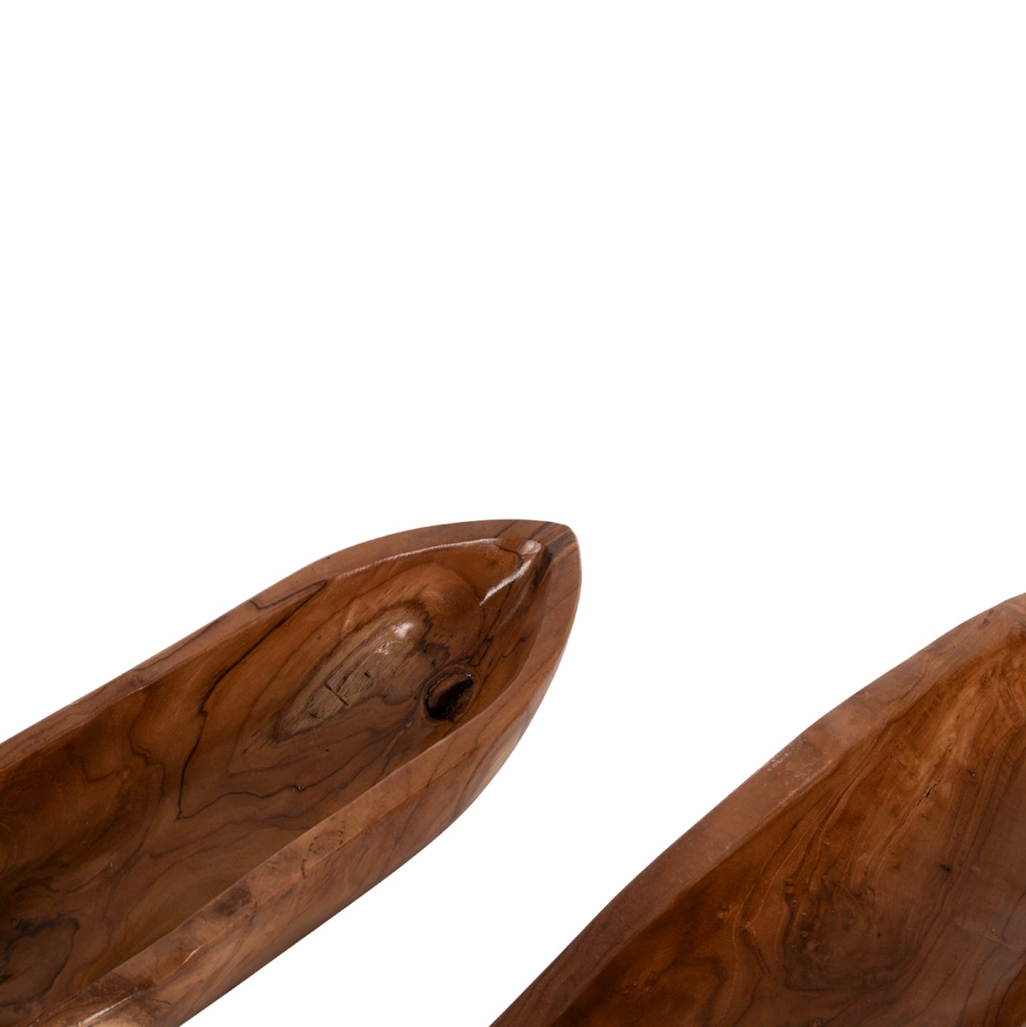 Table Bowls 2pcs Set Hm4305 Teak Wood In Natural 68,5x18,5x9,5hcm.
