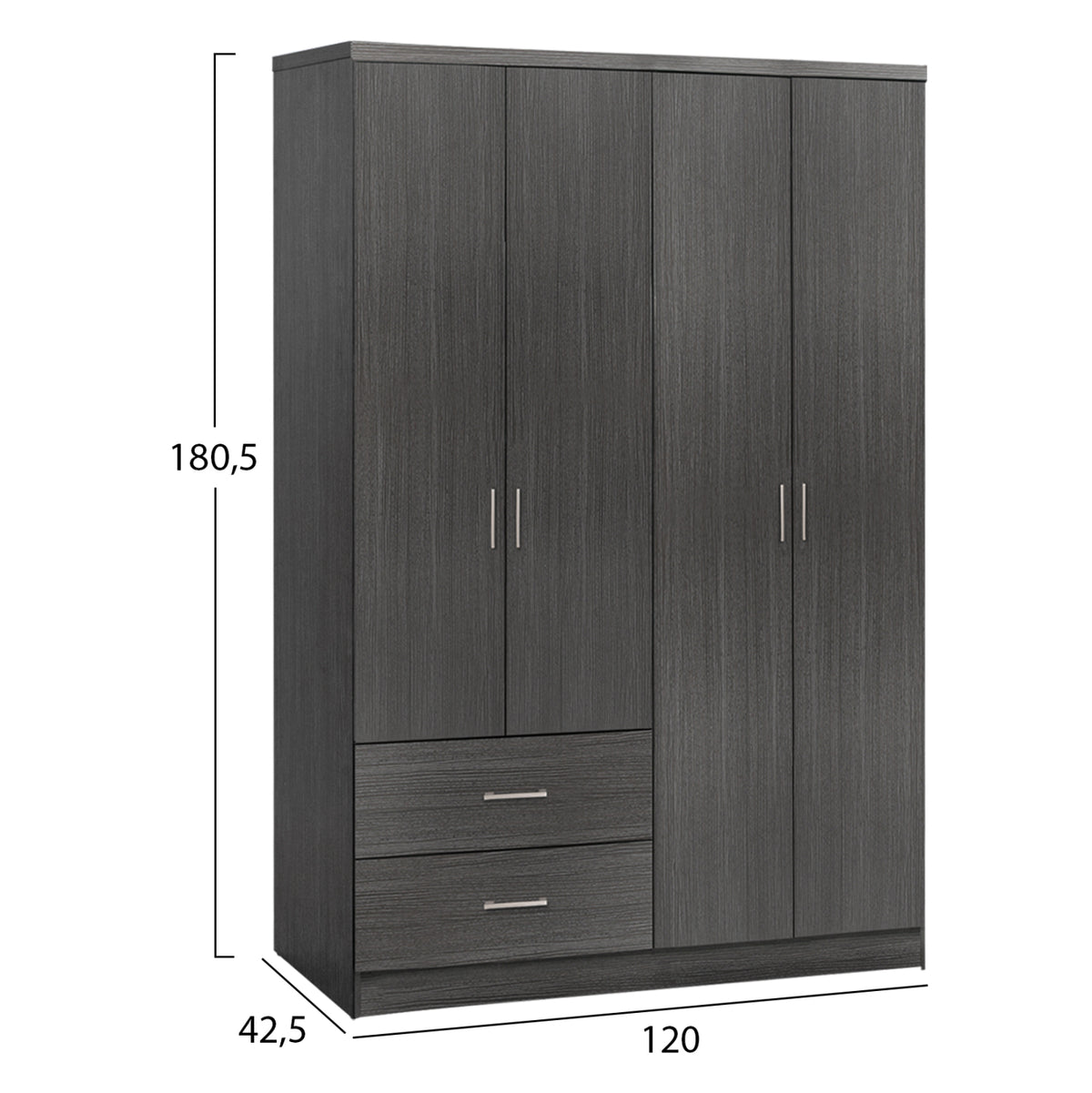 Bedroom Set 3pcs Hm11216 Velvet In Grey--melamine In Zebrano