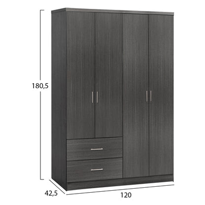 Bedroom Set 3pcs Hm11216 Velvet In Grey--melamine In Zebrano
