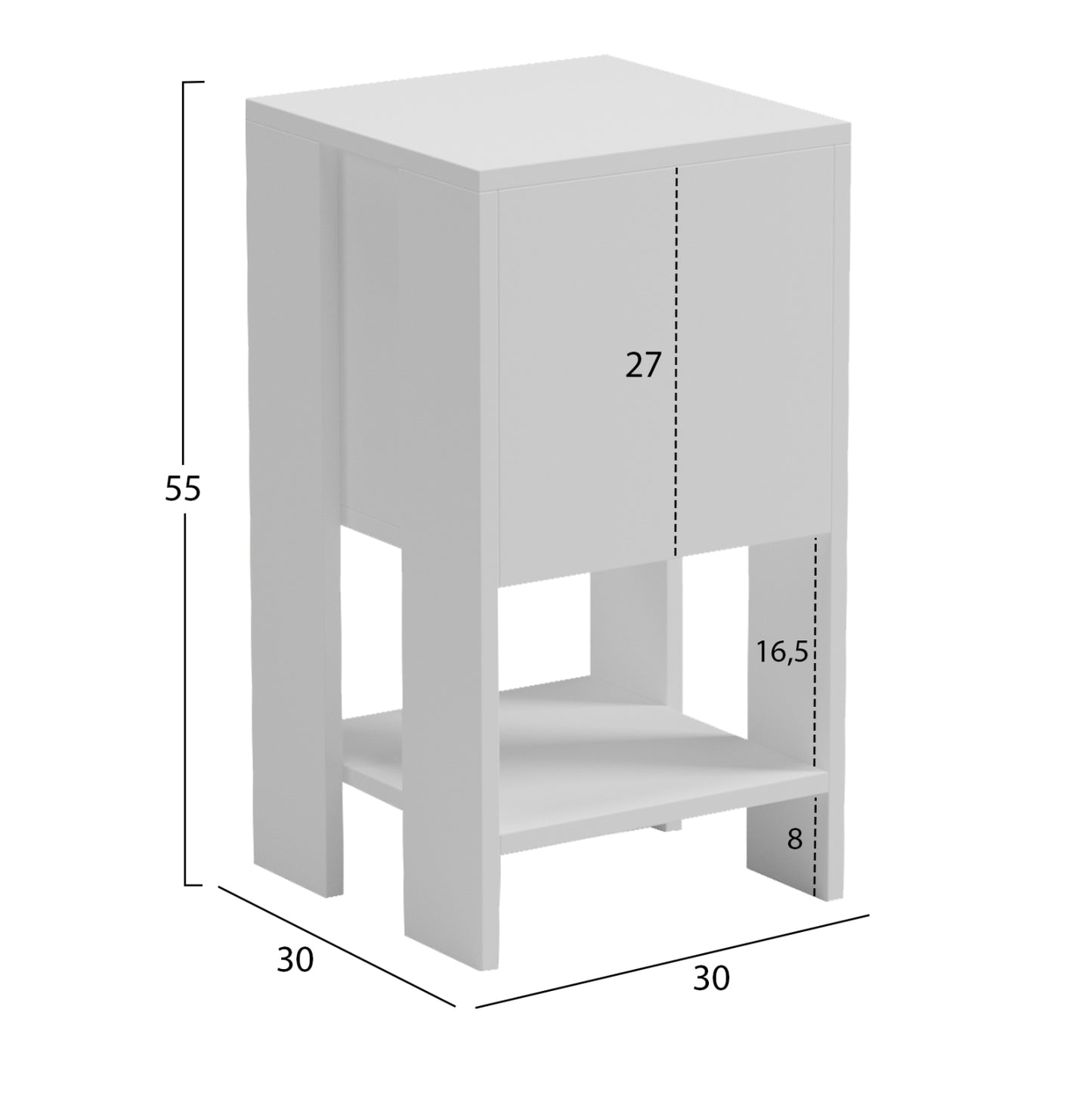 Bedroom Set 3pcs Grey & White Hm11214