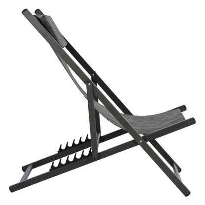 Lounge Chair Professional Kea Hm5076.10 Aluminum & Textilene In Grey Color 59,5x102,5x94hcm.